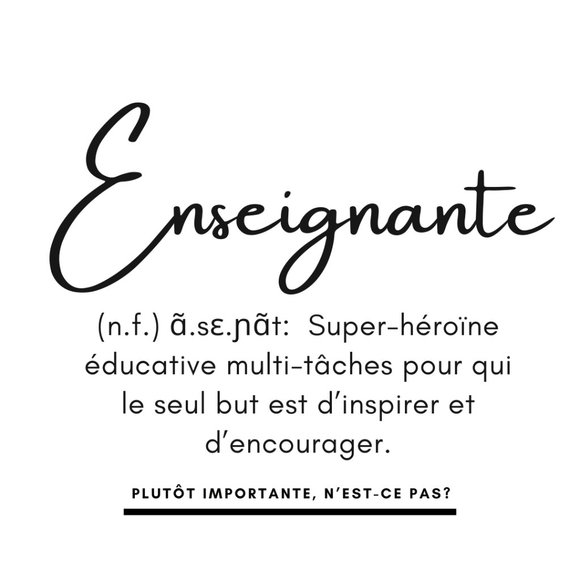 TOTE BAG- TEACHER (ENGLISH & FRENCH) - Picture 3 of 4